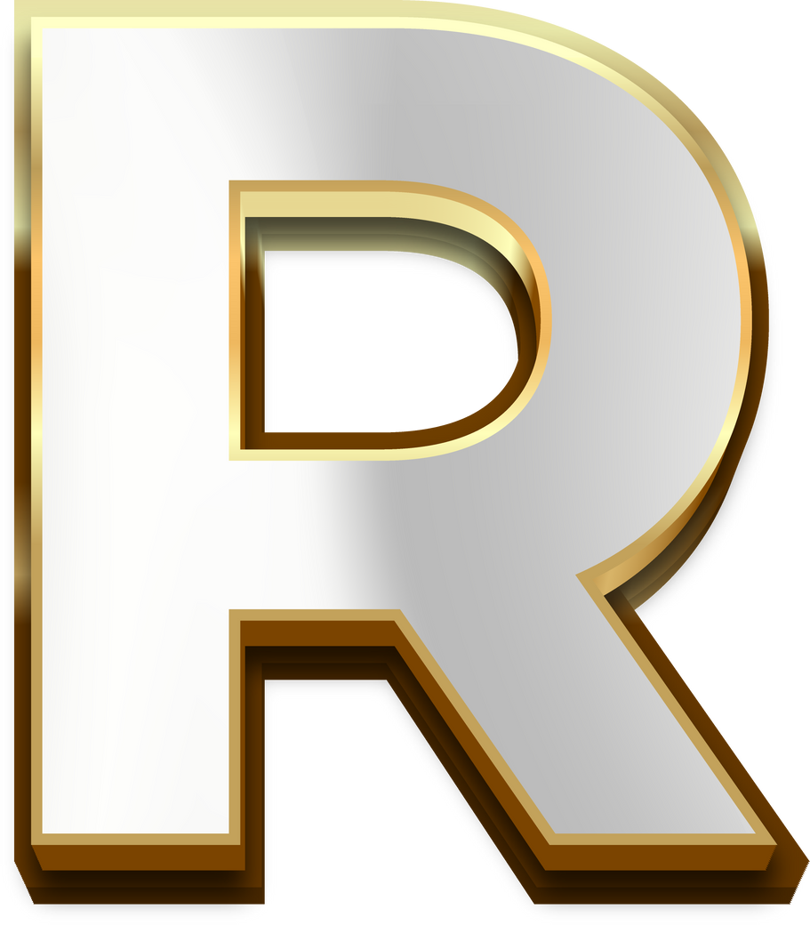 3D Elegant White Alphabet Letter R