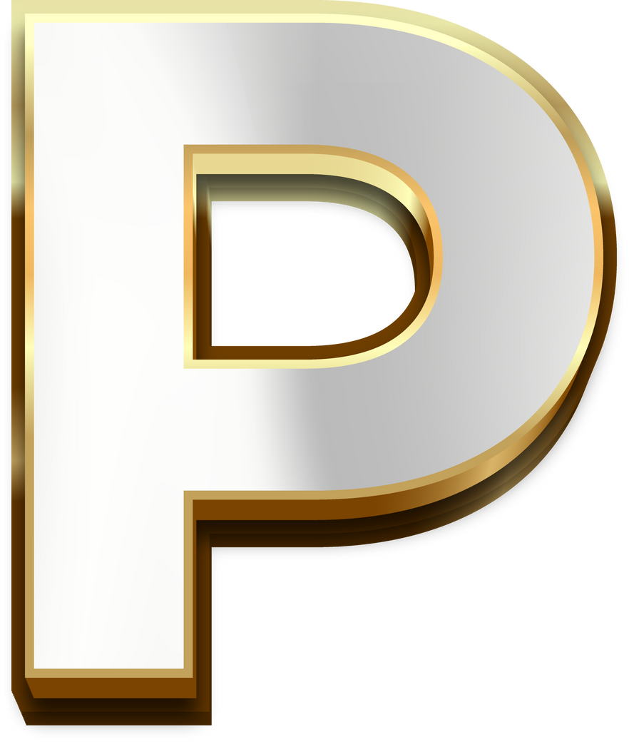 3D Elegant White Alphabet Letter P